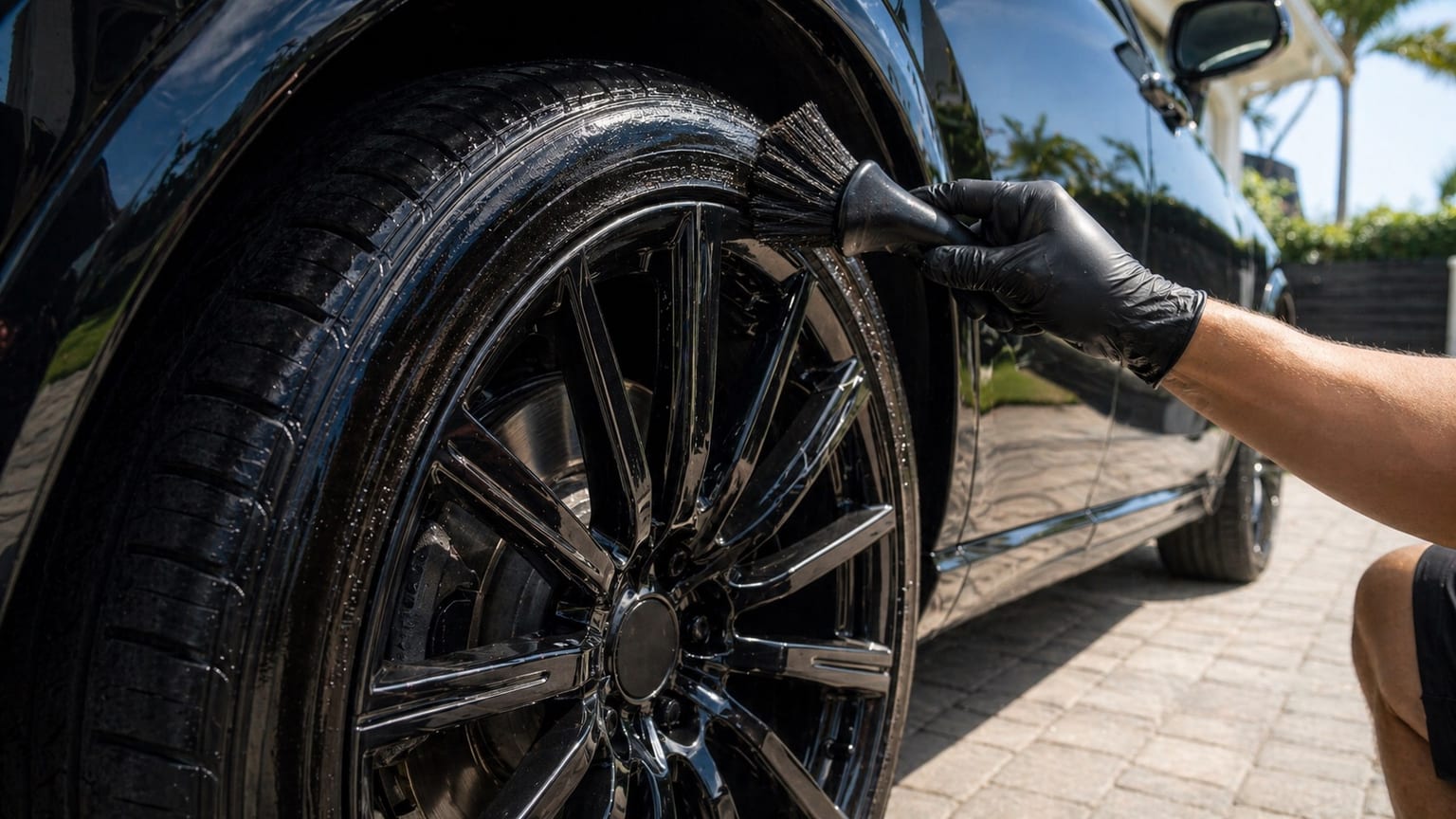 Wheel and tire detailing close-up preview